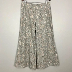 Anthropologie Pantalone Piuma Osso Pizzo Donna Taglia L Pull On Gamba Larga Elegante - Foto 1 di 9