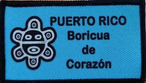 Puerto Rico Boricua De Corazon Aufnäher mit Haken & Schlaufenverschluss - Bild 1 von 1