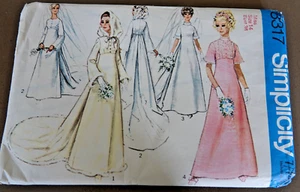 Vintage Simplicity 8317 Sewing Pattern Wedding Dress with detachable hood uncut - Picture 1 of 1