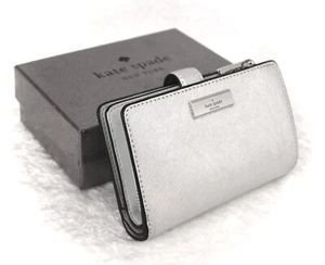 Kate Spade New York GELDBÖRSE GELDBEUTEL SILBER METALLIC MD COMP WALLET in Box - Bild 1 von 7