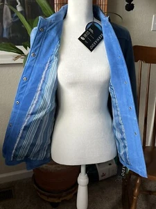 Giacca in pelle scamosciata nuova con etichette Nordstroms $138 Bernardo Royal Foderata blu nuova con etichette taglia PS - Foto 1 di 13