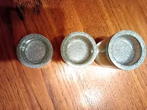 CANDLE HOLDERS SILVER GLITTER PLASTIC RESIN - Picture 1 of 2
