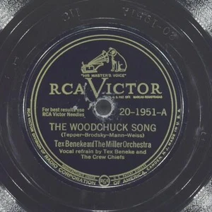 TEX BENEKE The Woodchuck Song / Passe RCA VICTOR 20-1951 VG+ 78 10" 1946 Vocal - Picture 1 of 4