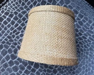Set Of 6 Burlap Sconce Clip On Lined Shades 4” Tall - Picture 1 of 4