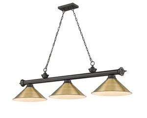 Z-Lite 2306-3-RB15 Cordon 3 Light 14"W Billiard Chandelier - Bronze / Rubbed - Picture 1 of 12