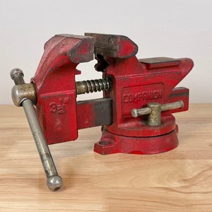 Companion 3-1/2” Bench Vise w/ Anvil & Swivel Base 3-1/4” Opening – Vintage Tool - Picture 1 of 9
