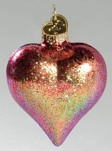 Old World Christmas Asst Heart-Red #1 Dark/Glossy No Box - Picture 1 of 1