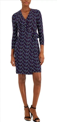 Anne Klein женщин Dot печать классический надежном платье эластичной XL 10-16 - Изображение 1 из 3