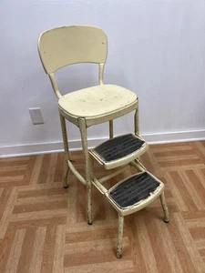 Vintage STEP STOOL metal folding kitchen steel chair mid century modern cosco 50 - Picture 1 of 9