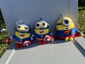 Lote de 3 peluches colgantes Capitán América y Superman Window Minion - Imagen 1 de 8