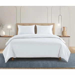 Ensemble de couette Welhome 500 fils en coton mélangé lyocell en 3 couleurs, double - Photo 1/15