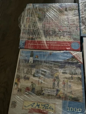 Lot Of 4 Jigsaw 1000 Pieces Puzzles Miscellaneous Scenery - Image 1 of 4