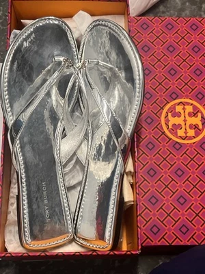 Chanclas clásicas Argento Tory Burch nuevas en caja $178 talla 8,5 Foto 1 de 4