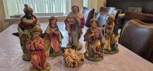 Set 7 FONTANINI Presepe in Cartapesta Grande 12" Re, Angelo e H.Famiglia ITALIA  - Foto 1 di 22