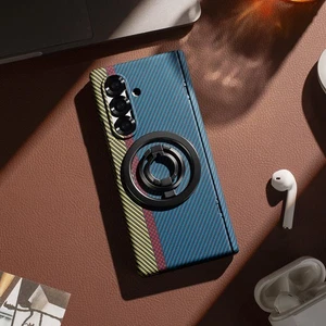 For Samsung Galaxy Z Fold 7 6 5 4 5G Fiber Pattern Stand Case Hard PC Back Cover - Picture 1 of 11