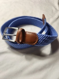 Cinturón tejido azul trasero de cuero W. KLEINBERG 42 - Imagen 1 de 6