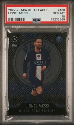 2022-23 Topps Match Attax UEFA LIONEL MESSI Black Edge Edition PSA 10 Gem Mint - Image 1 of 2