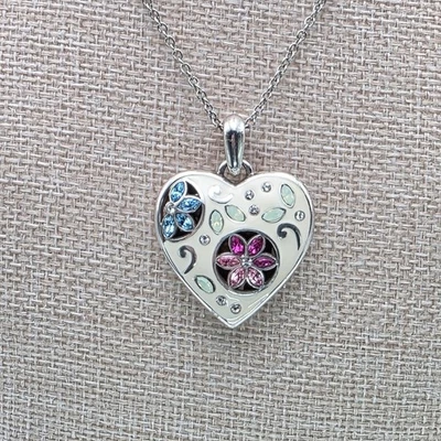 Collar Brighton Giardino SWAROVSKI Cristales Colorido Esmalte Corazón Reversible Foto 1 de 4