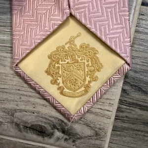 Donald J. Trump Signature Collection Mens Silk Tie - Pink | Geometric Gold Bar - Picture 1 of 5