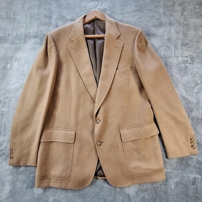 Cricketeer Blazer Mens 48 Long Camel Two Button Sport Coat Single Vent Made USA - Image 1 of 4