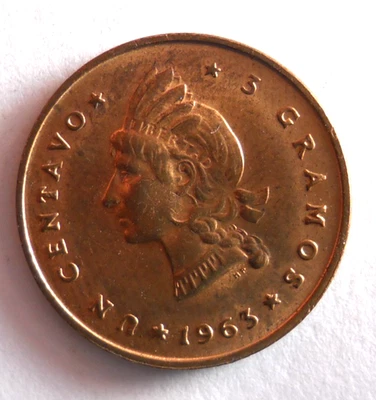 1963 DOMINICAN REPUBLIC CENTAVO - AU/UNC - Uncommon Date Coin - Lot #N12 - Image 1 of 2