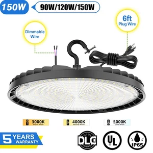 150W UFO Led High Bay Light 3000-5000K Commercial Factory Gym Shop Light US Plug - Picture 1 of 13
