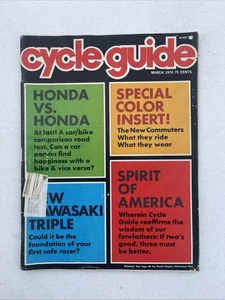 Cycle Guide March 1974 Honda Kawasaki Etc - Picture 1 of 3