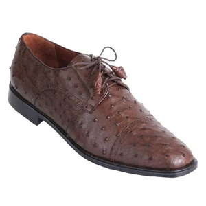 Los Altos braune echte Straußenkappe Zehe Oxford elegante Schuhe (USA Herren Größe 9) - Bild 1 von 1