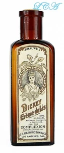 Antique DICKEY CHEMIST S.F. bottle LOS ANGELES w/image Victorian GIRL wide mouth - Picture 1 of 7