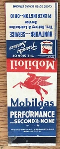 Mobil Matchbook Cover Pegasus Sked Mobilgas Gas Oil 1940 Matches Horse Vintage - Picture 1 of 2