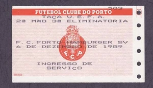 TICKET FC Porto - Hamburger SV 1989/90 UEFA Cup Portugal Germany - Picture 1 of 1