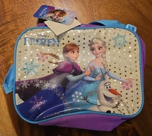 Disney Frozen Running Elsa & Anna 9.5" Insulated Lunch Bag Lunch box-Brand New! - Picture 1 of 5