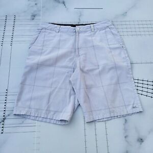 Oneill Shorts Size 32 White Check Chino Lightweight Outdoor Summer 11" Tag 34