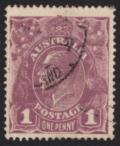 1d VIOLET KGV VARIETY "DRY INK" BW76c FINE USED CATALOGUE VALUE $200 (A24129) - Picture 1 of 1