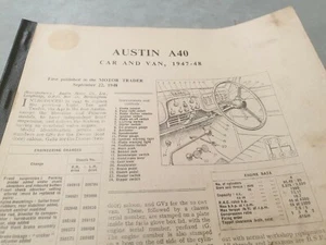 1947 1948 AUSTIN A40  Repair Manual Info - Picture 1 of 4