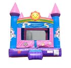 Pogo Crossover Inflatable Jumping Castle Bounce House Pink Smiley Kids Jumpers
