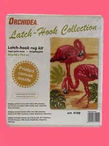 Orchidea Pink Flamingos Latch Hook Collection Rug Kit Tropical Beach - Picture 1 of 5