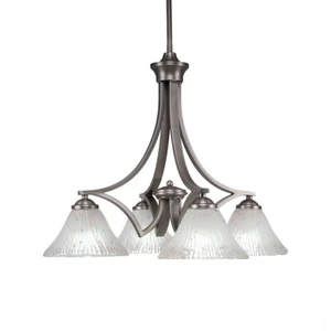 Toltec Zilo 4-LT Downlight Chandelier, Graphite, 7" Frosted Crystal - 568-GP-751 - Picture 1 of 1