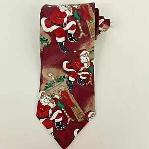 Corbata vintage de fiesta de Navidad de Papá Noel relleno medias aventura nueva con etiquetas - Imagen 1 de 8