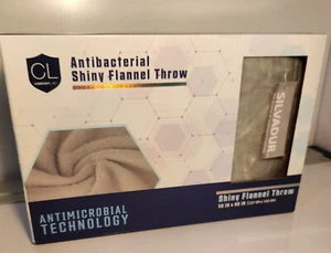 Manta antimicrobiana de franela Silvadur súper suave gris 50""x60"" antibacteriano - Imagen 1 de 1