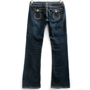 LA Idol Bootcut 32 x 32 Pattentaschen dicke Nähte dunkle Waschung Stretch Gr. 9 (Etikett) - Bild 1 von 8