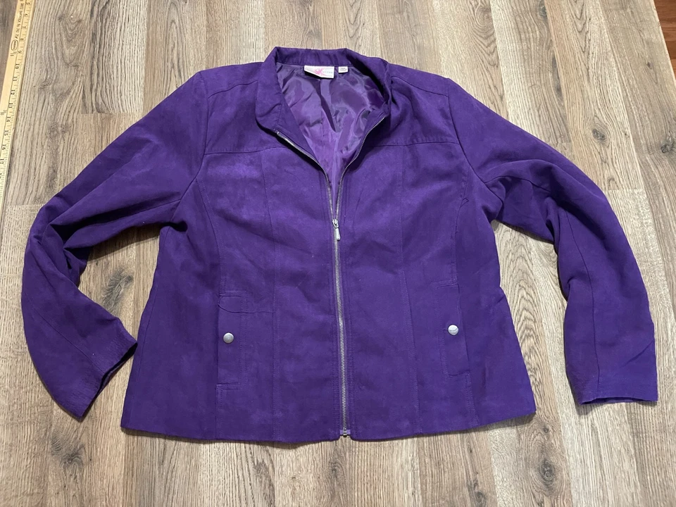 Studio Works Jacket, Women's Size 16P Petite, Purple, Full Zip Blazer, Velvet - Image 1 of 4