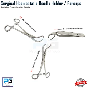 Backhaus FORCEPS TOWEL HOLDING CLAMPS SURGICAL Jones TOWEL CLAPM VETERINARY TOOL - Picture 1 of 12