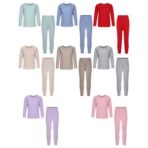 Kids Boys Girl's T-shirt And Trousers Long Sleeves Sleepwear Striped Pyjama Warm - Picture 1 of 111
