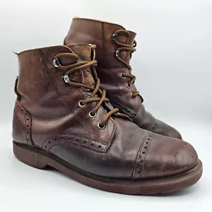 Stivali da combattimento vintage Dr. Martens 8125 Inghilterra in pelle marrone da uomo UK 8 - Foto 1 di 22