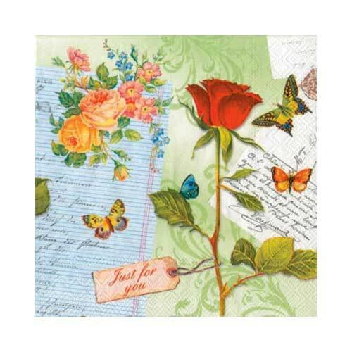 Servilletas de papel para almuerzo novia rosa roja decoración de fiesta de San Valentín 6,5" 20 piezas Foto 1 de 1