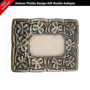 Men Scottish Kilt Buckles for Belts Deluxe Thistle Design Antique Finish NEW - Picture 1 of 2