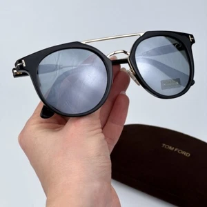Tom Ford Damen Sonnenbrille schwarz grau rund FT0480-D/S 01C BRANDNEU - Bild 1 von 9
