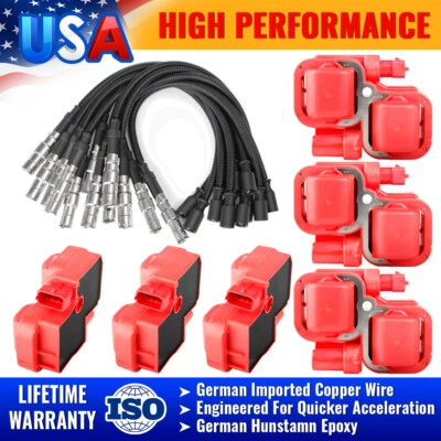 Bobinas de encendido y cable de enchufe UF-359 6 piezas para Mercedes-Benz Clase C CL CLK ML Foto 1 de 4