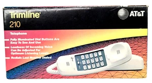 Przycisk Biurko ścienne Telefon Vintage 210 AT & T Biały Sprawdzony. - Zdjęcie 1 z 10